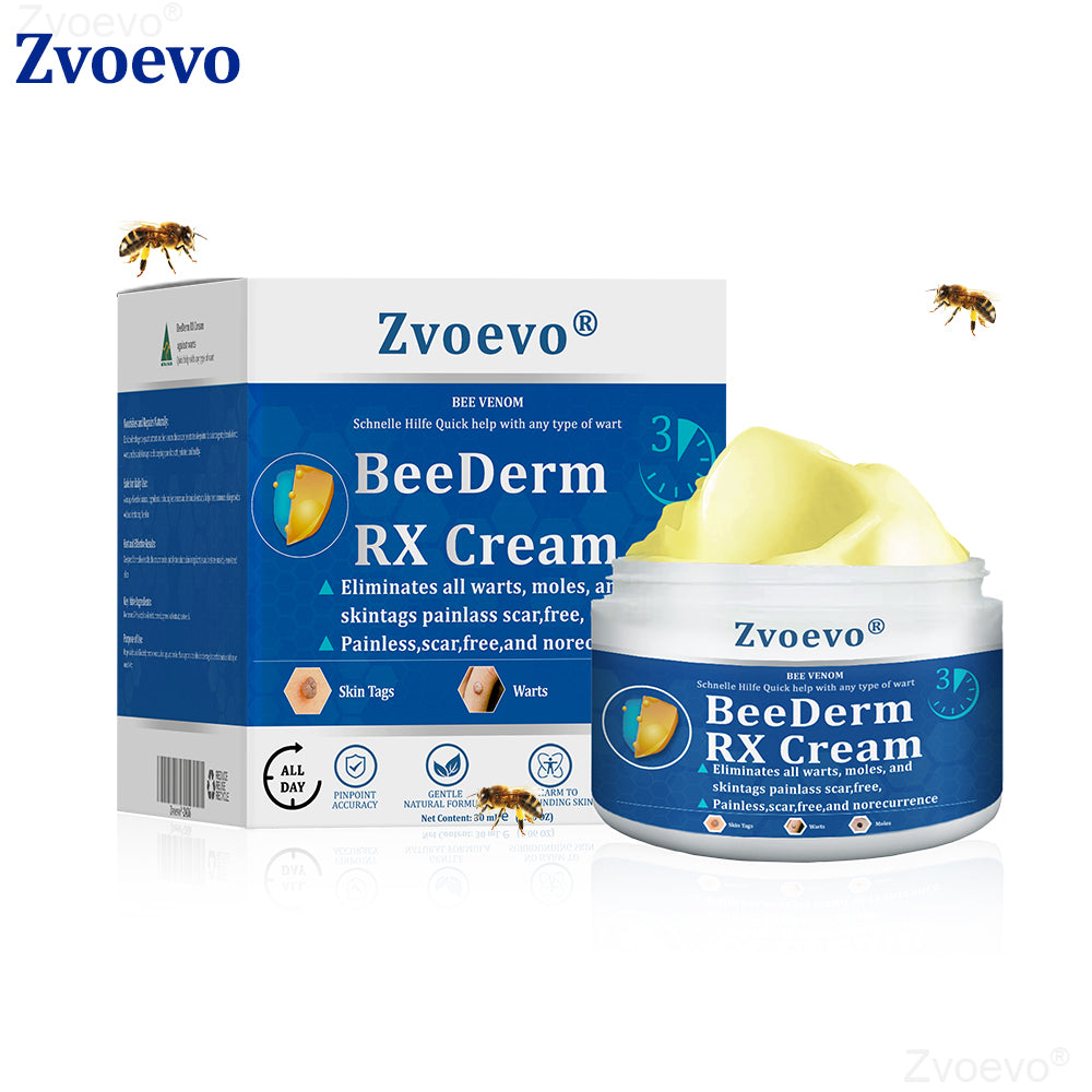 đŠââď¸ZvoevoÂŽ BeeDerm RX Cream, Painless, easy and gentle fix for warts, skin tags, lumps, infections, cysts and scars