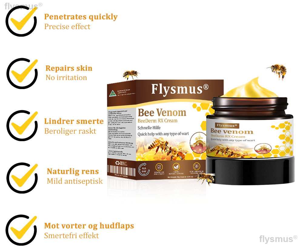 🎁flysmus® BeeDerm RX Cream, Painless, Targeted Treatment for Warts, Skin Tags, Skin Lesions, Infections, and Scars
